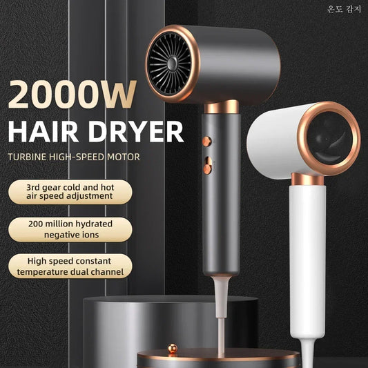 Ionic Hair Dryer High Speed Motor Blow Drier 2000W Hairdryer Negative Ion Hair Care Styler Professional Blow Dryer Free Shipping