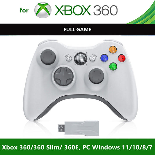 Wireless Controller for Microsoft Xbox 360 / PC Gamepad Remote White Console New