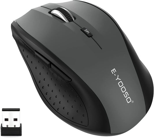 Wireless Mouse, Computer Mouse 18 Months Battery Life Cordless Mouse, 5 Level 4800 DPI, 6 Button Ergo Wireless Mice, 2.4G Portable USB Wireless Mouse for Laptop, Mac, Chromebook, PC, Windows