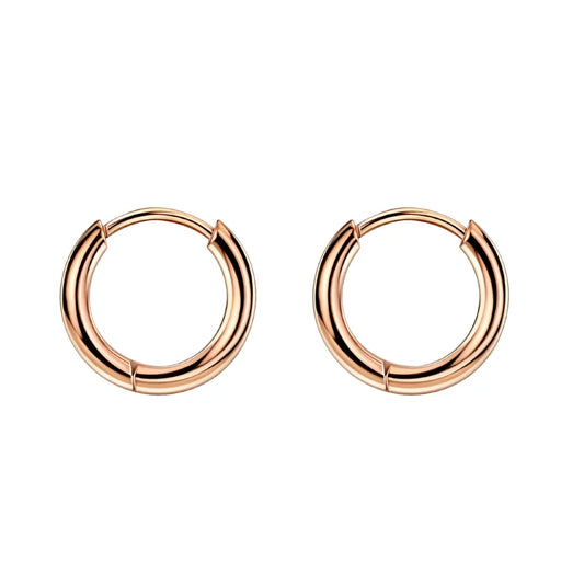 1.6Mm Surgical Steel Hoop Earrings for Women 8Mm Hinged Huggie Hoop Small Hoop Earrings Rose Gold Plated