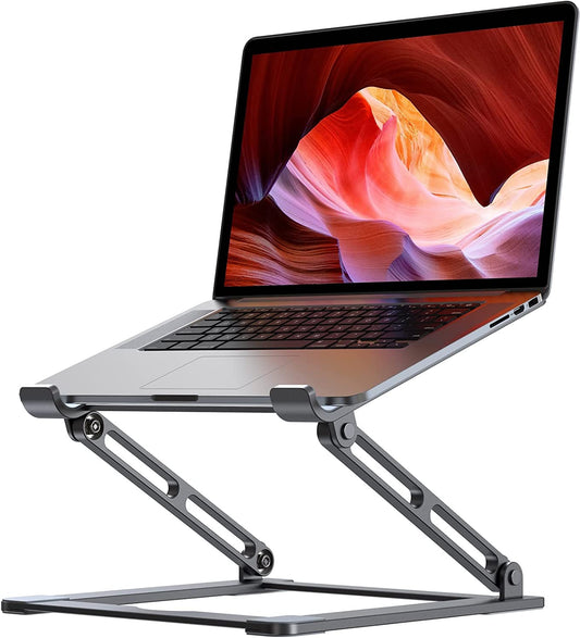 Laptop Stand for Desk - Adjustable Laptop Stand Holder Portable Laptop Riser with Multi-Angle Height Adjustable Computer Stand for Macbook Air/Pro and More Notebooks 10-17.3"-Grey