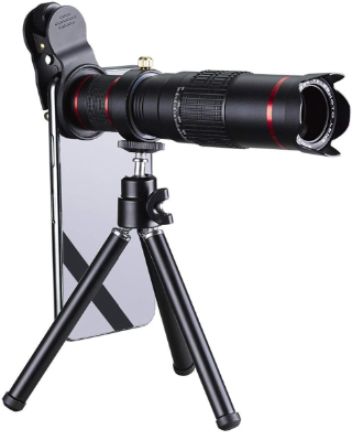 TechKing Mini DSLR 4K 26x HD Zoom Mobile Phone Monocular Scope Monocular Telescope Telescope Lens Telephoto External Smartphone Camera Lenses (SA)