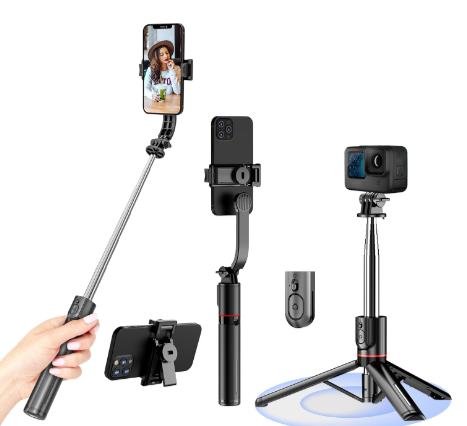 WeCool S6 Reinforced Bluetooth Selfie Stick with Tripod Stand, 45-inch Long Selfie Stick with 6-Section Stable Base, Detachable Mobile Holder, Compatible with Mobile/GoPro for Vlogging & PhotoShoots. (SA)