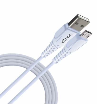 pTron USB-A to Micro USB 2.4A Fast Charging Cable compatible with Android Phones/Tablets, 480mbps Data Transfer Speed, Made in India, Solero M241 Tangle-free USB Cable (Round, 1M, White) (SA)