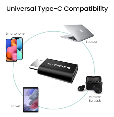 Ambrane Type-C to Micro USB OTG Adapter for 3A Fast Charging and Data Sync- Compatible with All Type-C Enabled Devices Black (SA)