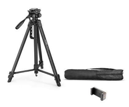 DIGITEK® (DTR 550 LW) 67 Inch Foldable Tripod Stand with Phone Holder & 360° Ball Head, 5kg Load Capacity, Aluminum Alloy Legs with Rubberized Feet & Flip Locks, Carry Bag, for Photo & Video Shoots (SA)