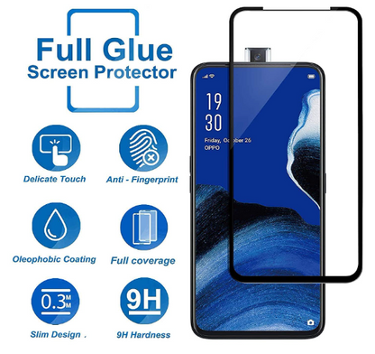 JGD PRODUCTS 11D Tempered Glass with Curved Edges and 9H Hardness Full Glue Edge to Edge Screen Protection for Oppo Reno 2Z (2019) (SA)