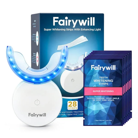Teeth Whitening Kit with LED Light , 28 White Strips for Sensitive Teeth with Rechargeable Teeth Whitener Case